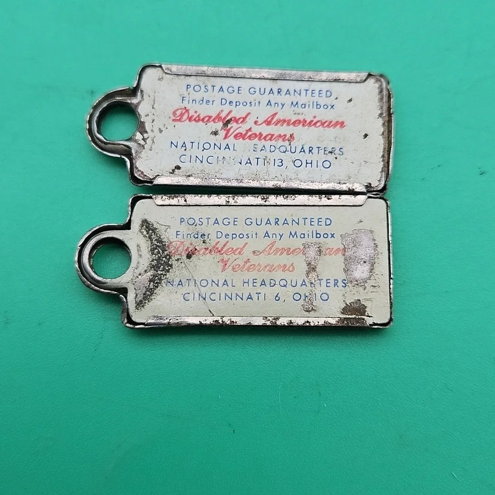 Set Of 2 Vintage License Plate Key Tag Keychain Virginia West Virginia 1962 1954